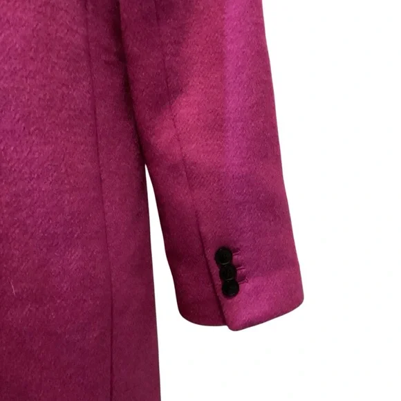 Loft Wool Blend Tailored Coat in Rich Pink Berry Size SP Petite - Picture 11 of 14